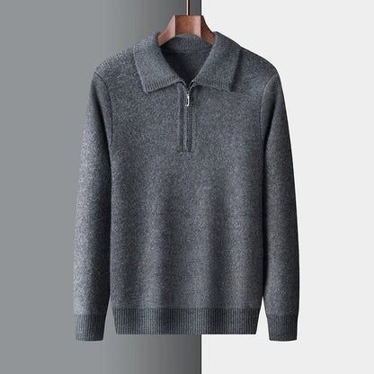 MONTERRA WOOL QUARTER-ZIP SWEATER