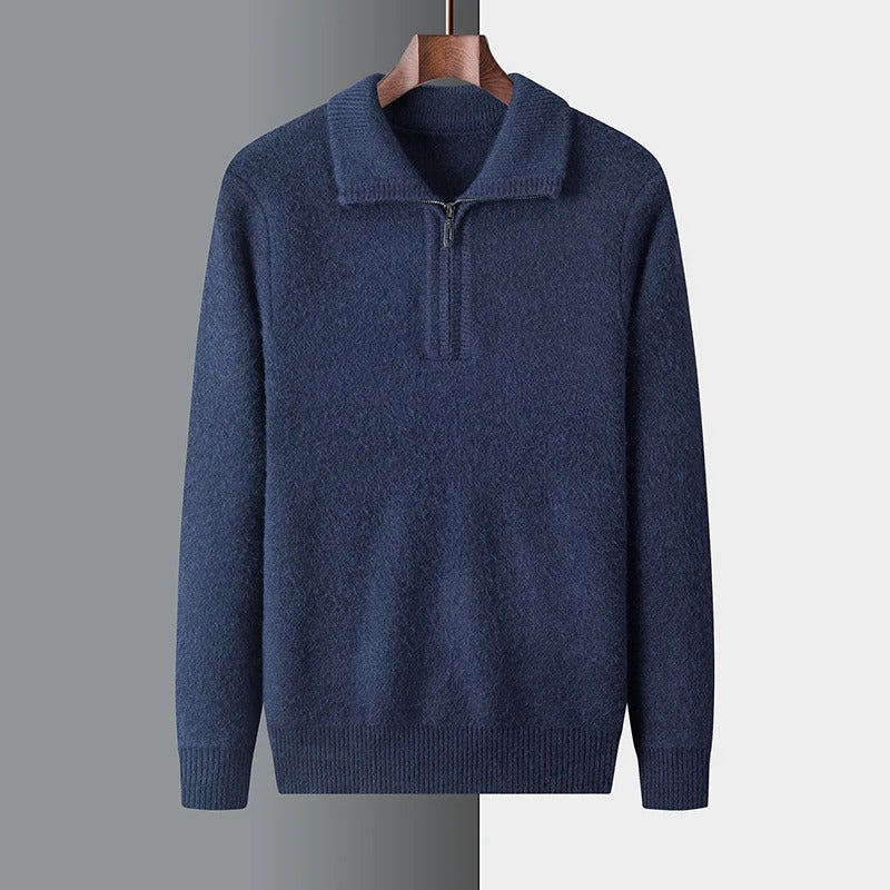 MONTERRA WOOL QUARTER-ZIP SWEATER