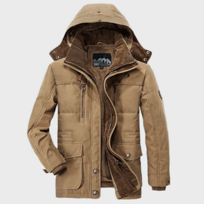 Kieran - Thick Winter Jacket for Men with Hood and Deep Pockets