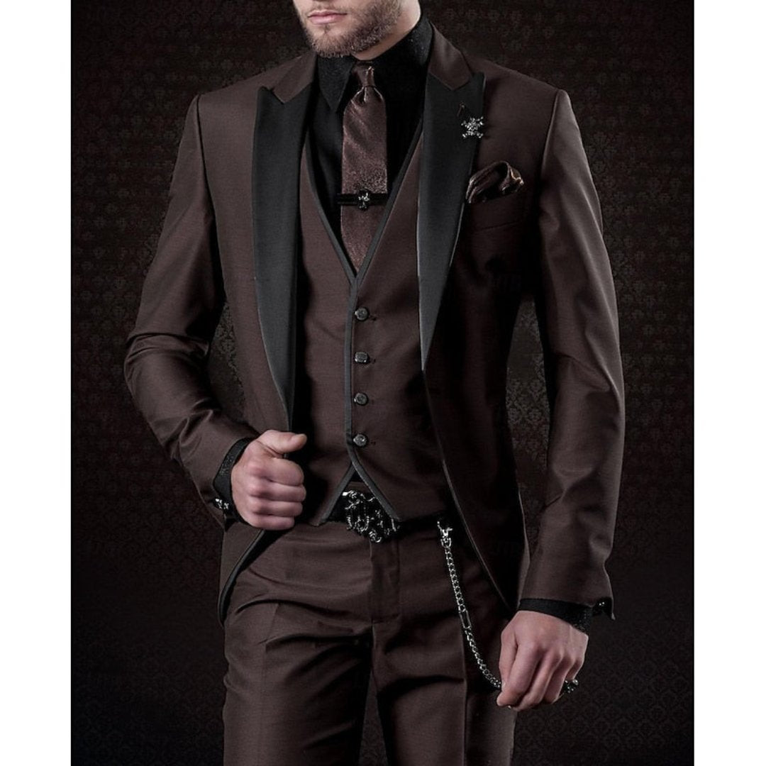 Toni - Three-Piece Linen Set for Men: Business Blazer, Vest, and Pants