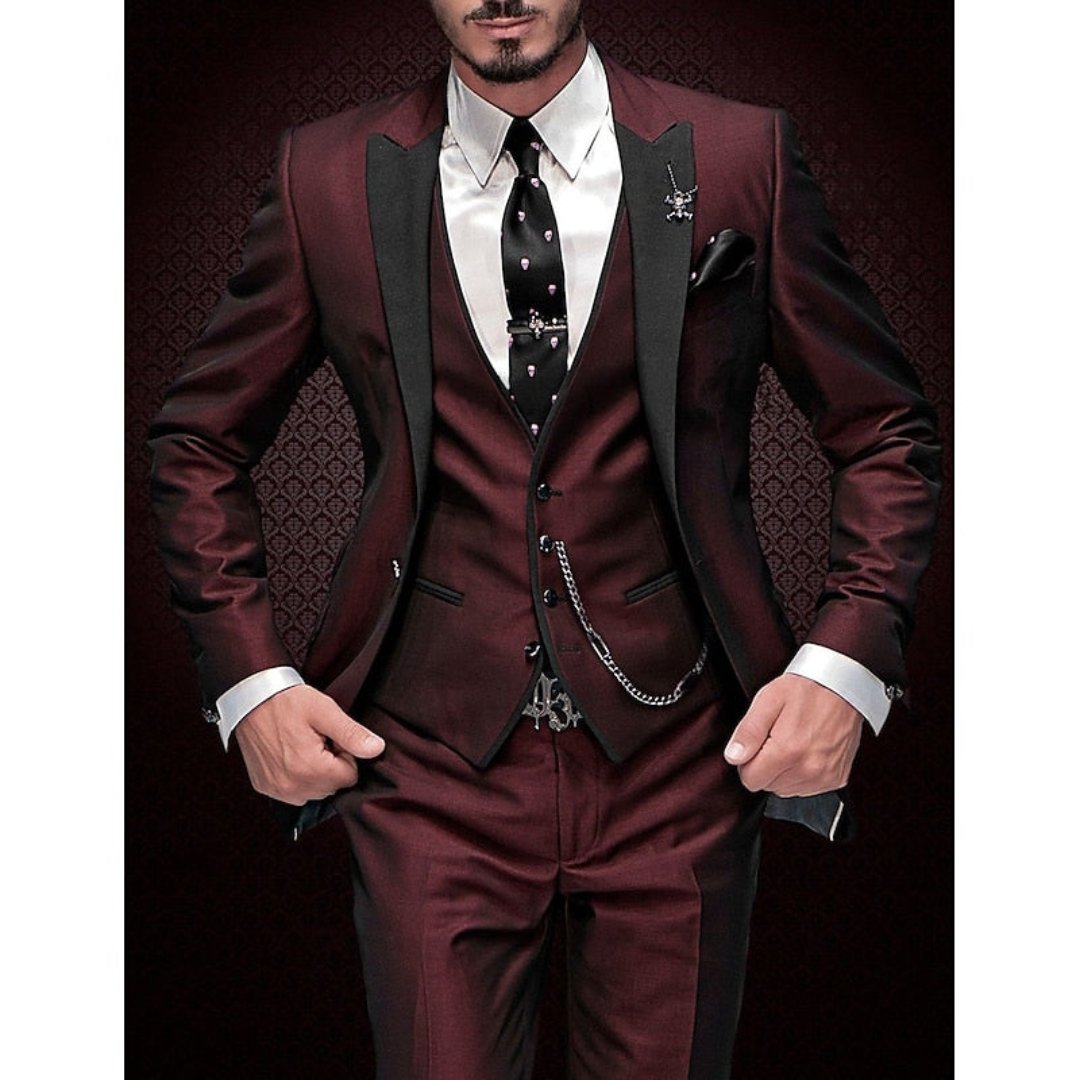 Toni - Three-Piece Linen Set for Men: Business Blazer, Vest, and Pants